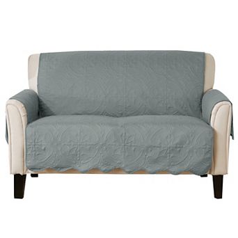 Great Bay Home Elenor Solid Medallion Loveseat Cover