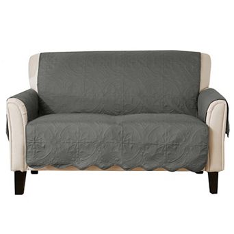 Great Bay Home Elenor Solid Medallion Loveseat Cover