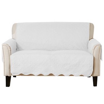 Great Bay Home Elenor Solid Medallion Loveseat Cover