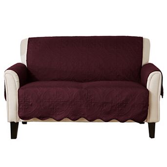 Great Bay Home Elenor Solid Medallion Loveseat Cover
