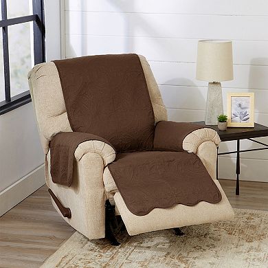 Great Bay Home Elenor Solid Medallion Recliner Slipcover