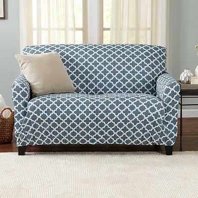 Great Bay Home Fallon Printed Twill Loveseat Slipcover