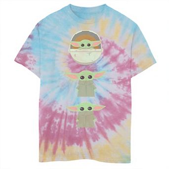 Boys 6-20 Star Wars Grogu aka Baby Yoda Stack Cartoon Tie Dye Graphic Tee