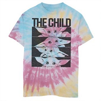 Boys 6-20 Star Wars Grogu aka Baby Yoda Stacked Panels Tie Dye Graphic Tee