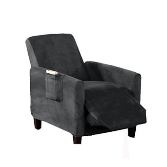 Great Bay Home Gale Velvet Plush Recliner Slipcover