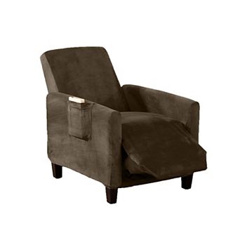 Great Bay Home Gale Velvet Plush Recliner Slipcover