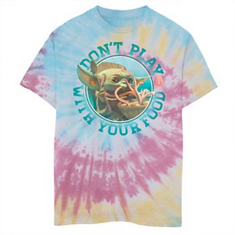 Boys 8-20 Star Wars: The Mandalorian Grogu aka Baby Yoda Don't Play With Food Tie Dye Graphic Tee