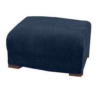 Great Bay Home Gale Velvet Plush Ottoman Slipcover