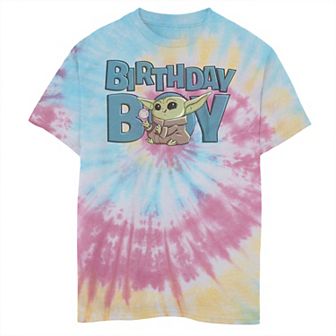 Boys 8-20 Star Wars Grogu aka Baby Yoda Birthday Boy Ball Tie Dye Graphic Tee