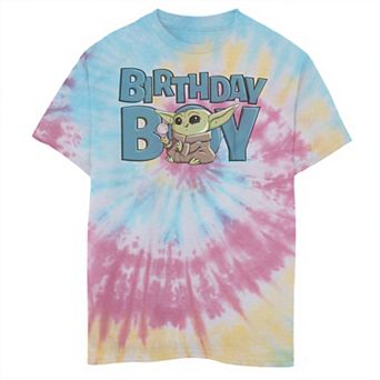 Boys 8-20 Star Wars Grogu aka Baby Yoda Birthday Boy Ball Tie Dye Graphic Tee