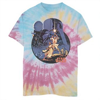 Boys 8-20 Star Wars Darth Vader, Luke Skywalker, & Princess Leia Poster Tie Dye Graphic Tee
