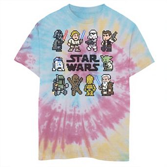 Boys 8-20 Star Wars New Hope Pixel Characters Tie Dye Graphic Tee