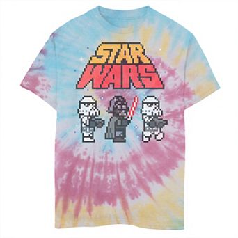 Boys 6-20 Star Wars Darth Vader & Storm Trooper Pixel Tie Dye Graphic Tee