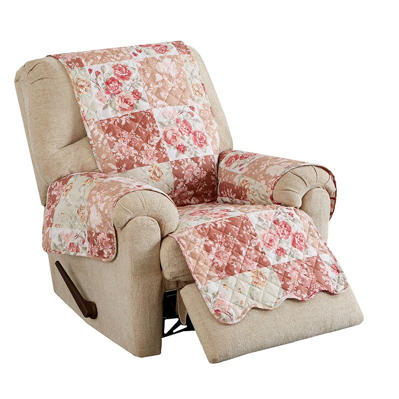 Great Bay Home Maribel Floral Patchwork Recliner Slipcover, Red