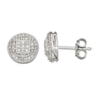 HDI Sterling Silver 1/3 Carat T.W. Diamond Stud Earrings