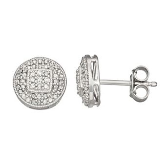 HDI Sterling Silver 1/3 Carat T.W. Diamond Stud Earrings