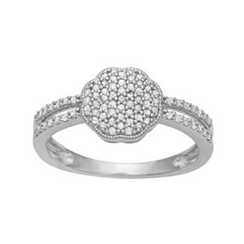 HDI Sterling Silver 1/3 Carat T.W. Diamond Ring