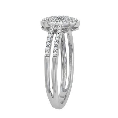 HDI Sterling Silver 1/3 Carat T.W. Diamond Ring