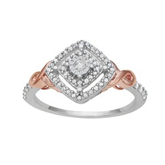 HDI Two Tone Sterling Silver 1/4 Carat T.W. Diamond Ring