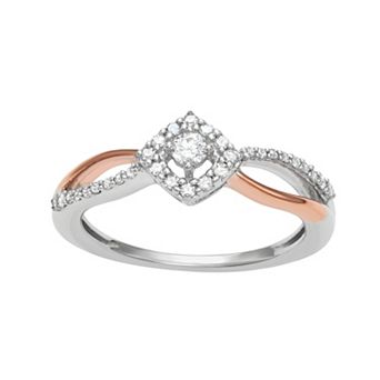 HDI Two Tone Sterling Silver 1/3 Carat T.W. Diamond Ring