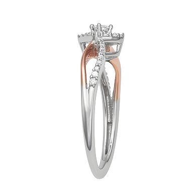 HDI Two Tone Sterling Silver 1/3 Carat T.W. Diamond Ring