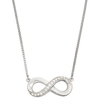 HDI Sterling Silver 1/10 Carat T.W. Diamond Infinity Pendant