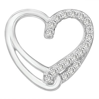 Sterling Silver 1/4 Carat T.W. Diamond Open Heart Earrings