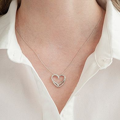Sterling Silver 1/4 Carat T.W. Diamond Heart Pendant Necklace