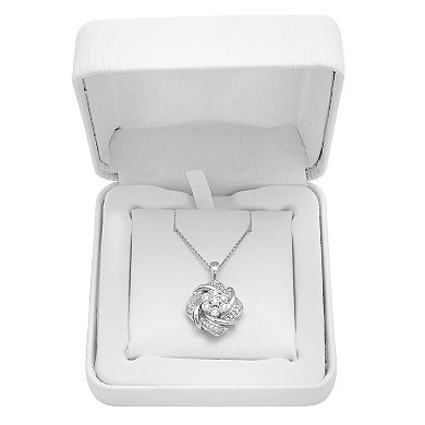 Sterling Silver 1/4 Carat T.W. Diamond Cluster Knot Pendant