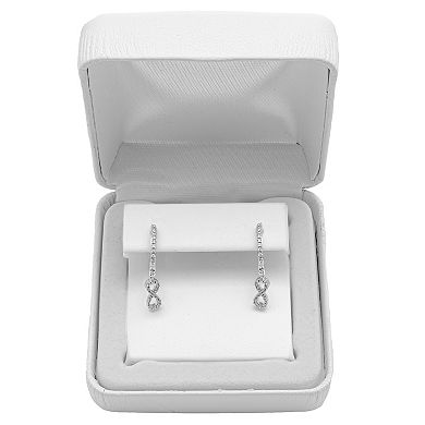 Sterling Silver 1/8 Carat T.W. Diamond Infinity Drop Earrings