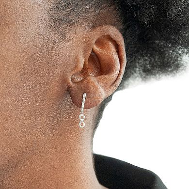 Sterling Silver 1/8 Carat T.W. Diamond Infinity Drop Earrings