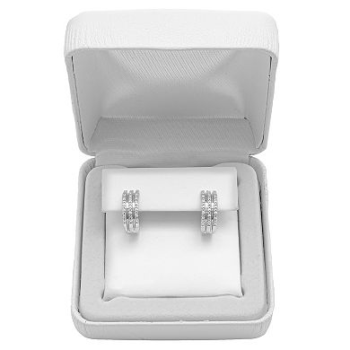 Sterling Silver 1/10 Carat T.W. Diamond Hoop Earrings