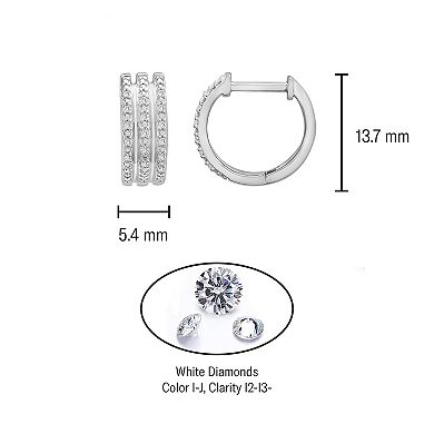 Sterling Silver 1/10 Carat T.W. Diamond Hoop Earrings