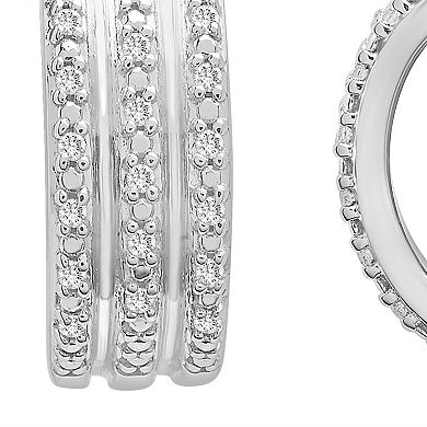 Sterling Silver 1/10 Carat T.W. Diamond Hoop Earrings