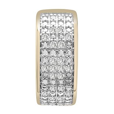 Gold Over Silver 1/4 Carat T.W. Diamond Multi-Row Hoop Earrings