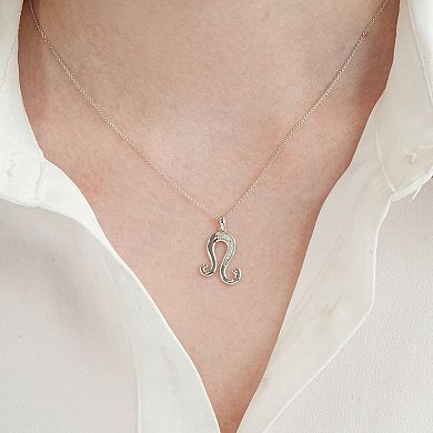 Sterling Silver Diamond Accent Zodiac Sign Pendant