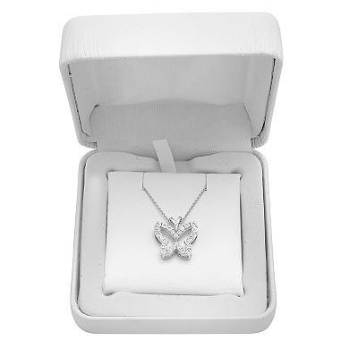 Sterling Silver 1/10 Carat T.W. Diamond Butterfly Pendant