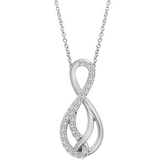 Sterling Silver 1/4 Carat T.W. Diamond Infinity Pendant Necklace