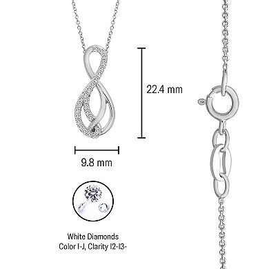 Sterling Silver 1/4 Carat T.W. Diamond Infinity Pendant Necklace