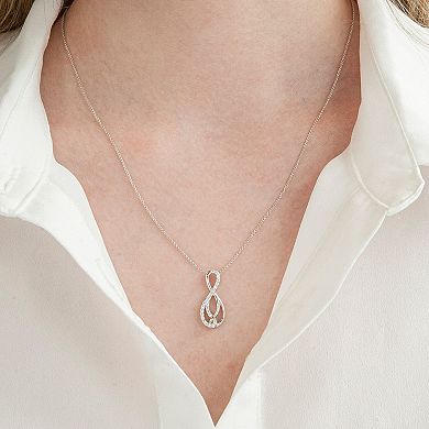 Sterling Silver 1/4 Carat T.W. Diamond Infinity Pendant Necklace