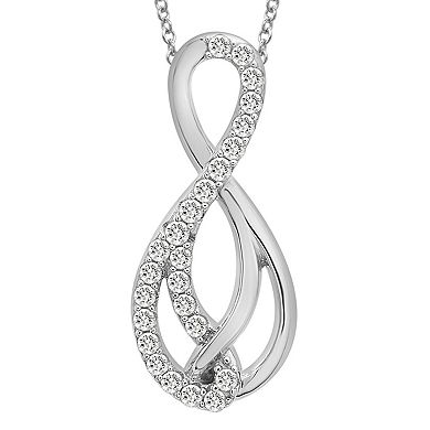 Sterling Silver 1/4 Carat T.W. Diamond Infinity Pendant Necklace