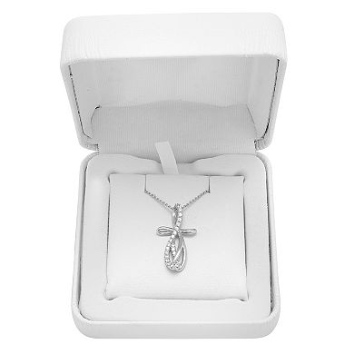 Sterling Silver 1/4 Carat T.W. Diamond Cross Pendant Necklace