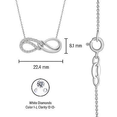 Sterling Silver 1/4 Carat T.W. Diamond Horizontal Infinity Pendant