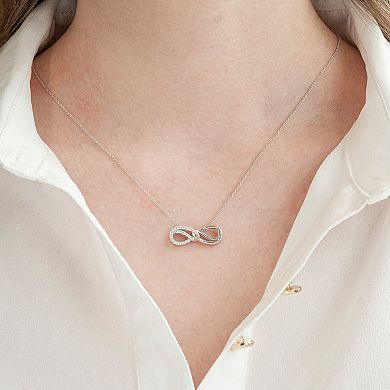 Sterling Silver 1/4 Carat T.W. Diamond Horizontal Infinity Pendant