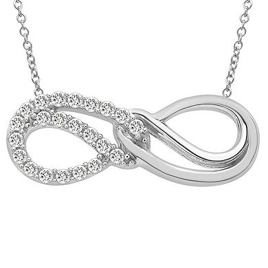 Sterling Silver 1/4 Carat T.W. Diamond Horizontal Infinity Pendant