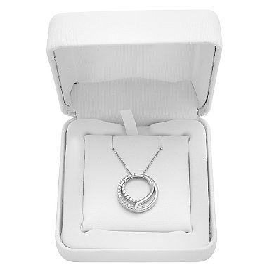 Sterling Silver 1/4 Carat T.W. Diamond Double Circle Necklace