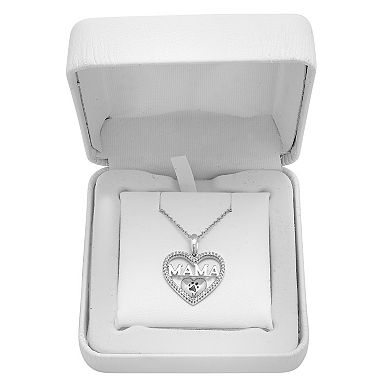 Sterling Silver 1/8 Carat T.W. Diamond "Dog Mama" Pendant Necklace