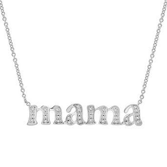 Sterling Silver 1/8 Carat T.W. Diamond "Mama" Necklace