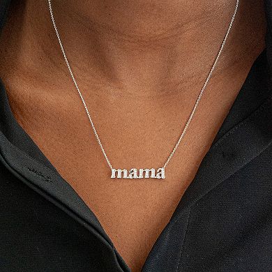 Sterling Silver 1/8 Carat T.W. Diamond "Mama" Necklace