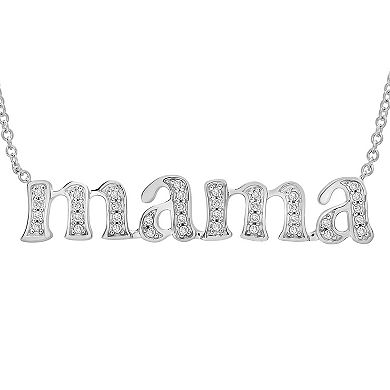 Sterling Silver 1/8 Carat T.W. Diamond "Mama" Necklace